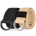 thumbnail image 1 of Maikun Mens & Womens Canvas Belt with Black D-ring 2pc Casual Belt Double Ring Canvas Belt Breathable Material fit for waist size 39" and below, 1 of 6