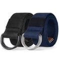 thumbnail image 1 of Maikun Men's & Women's Casual Canvas Belt with Black D-Ring, 2-Pack, Fits Waist Size 42" and Below, 1 of 6