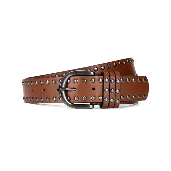 Maikun Women Belts Rivets Belts for Jeans Pants Dresses Studded Brown Belt Women