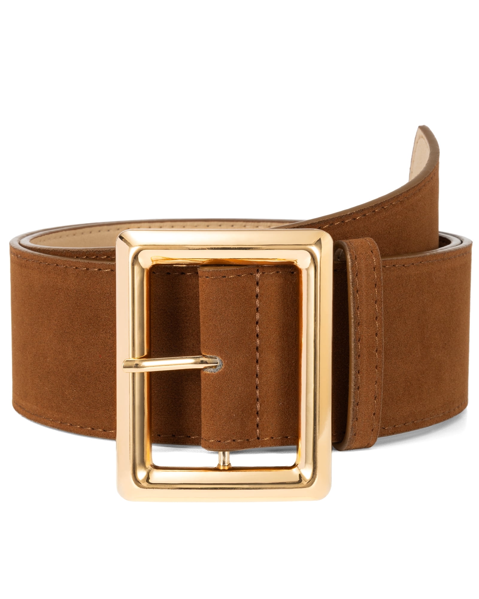 2841 Women Wide Belt Fashion Thick Waist Suede With Gold Buckle JASGOOD Women Wide Chunky Belt for Dresses Fashion Thick  main image 4