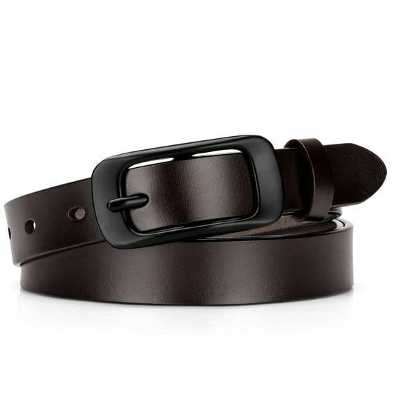Maikun Womens Belts Black Pin Buckle Coffee Belts for Women