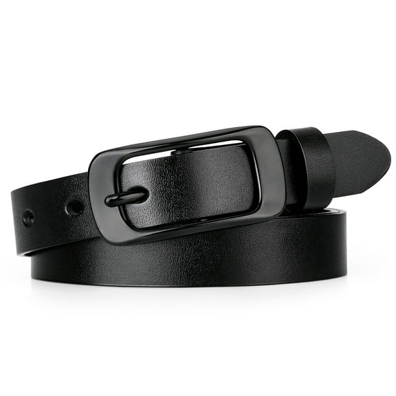 Maikun Womens Belts Leather Black Belts for Women Belt for Jeans Black Pin Belt Buckle