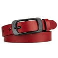 thumbnail image 1 of Maikun Womens Belts Leather Red Belts for Women Black Pin Buckle Belt for Jeans, 1 of 8