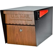 Mail Boss Curbside 7510 Mail Manager Locking Security Mailbox, Black with Wood Grain Powder Coat