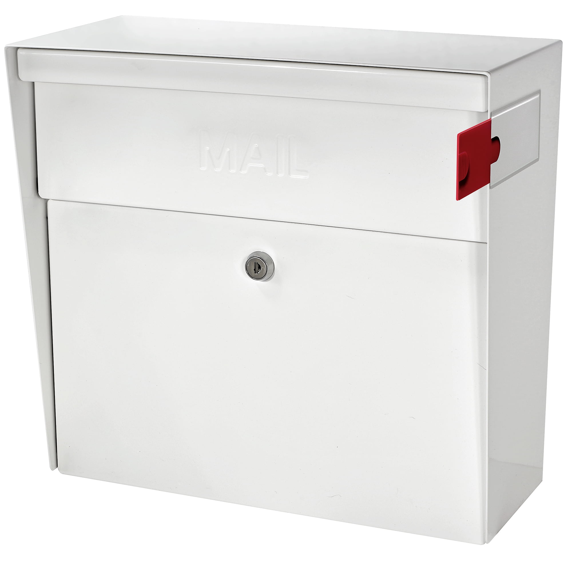 Alpine White Steel Lockable Wall Mount Mailbox