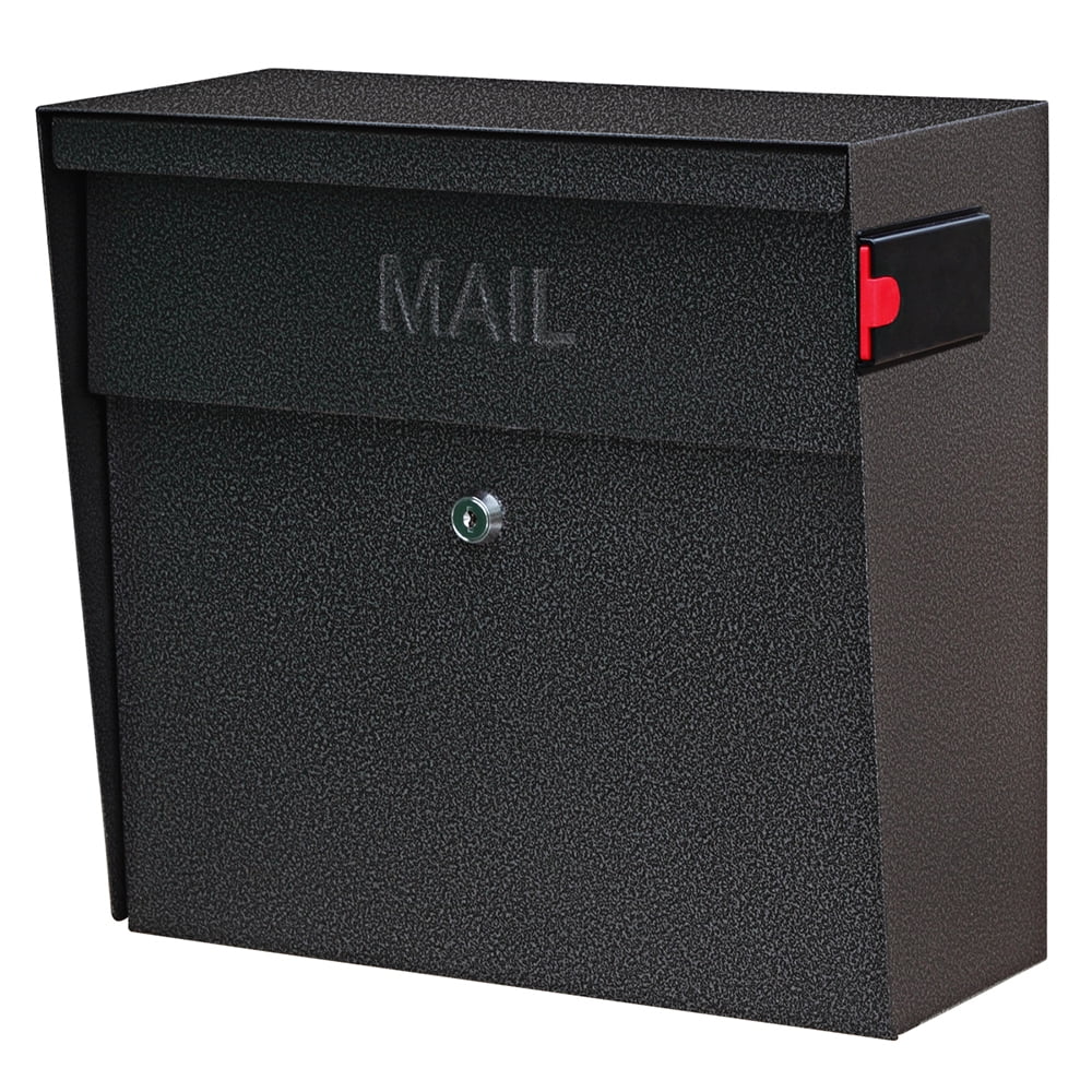 Galaxy Black Steel Lockable Wall-Mount Mailbox