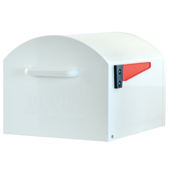 Mail Boss Orca XL Extra Large Steel Mailbox USPS Approved T4 Rural Mailbox Heavy-Duty Galvanized Steel, Powder-Coated, Non-Locking Design, Alpine White