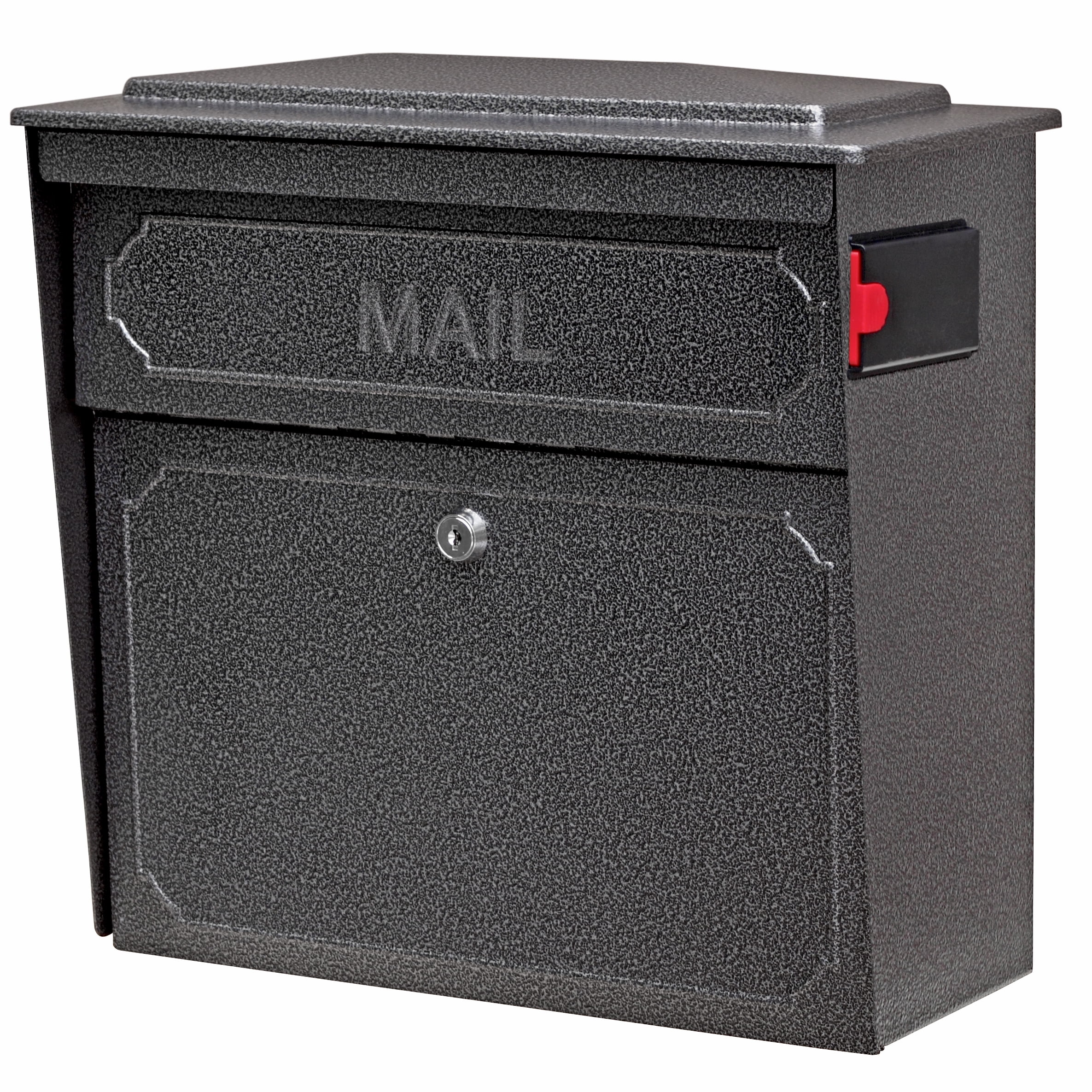 Galaxy Black Steel Lockable Wall-Mount Mailbox