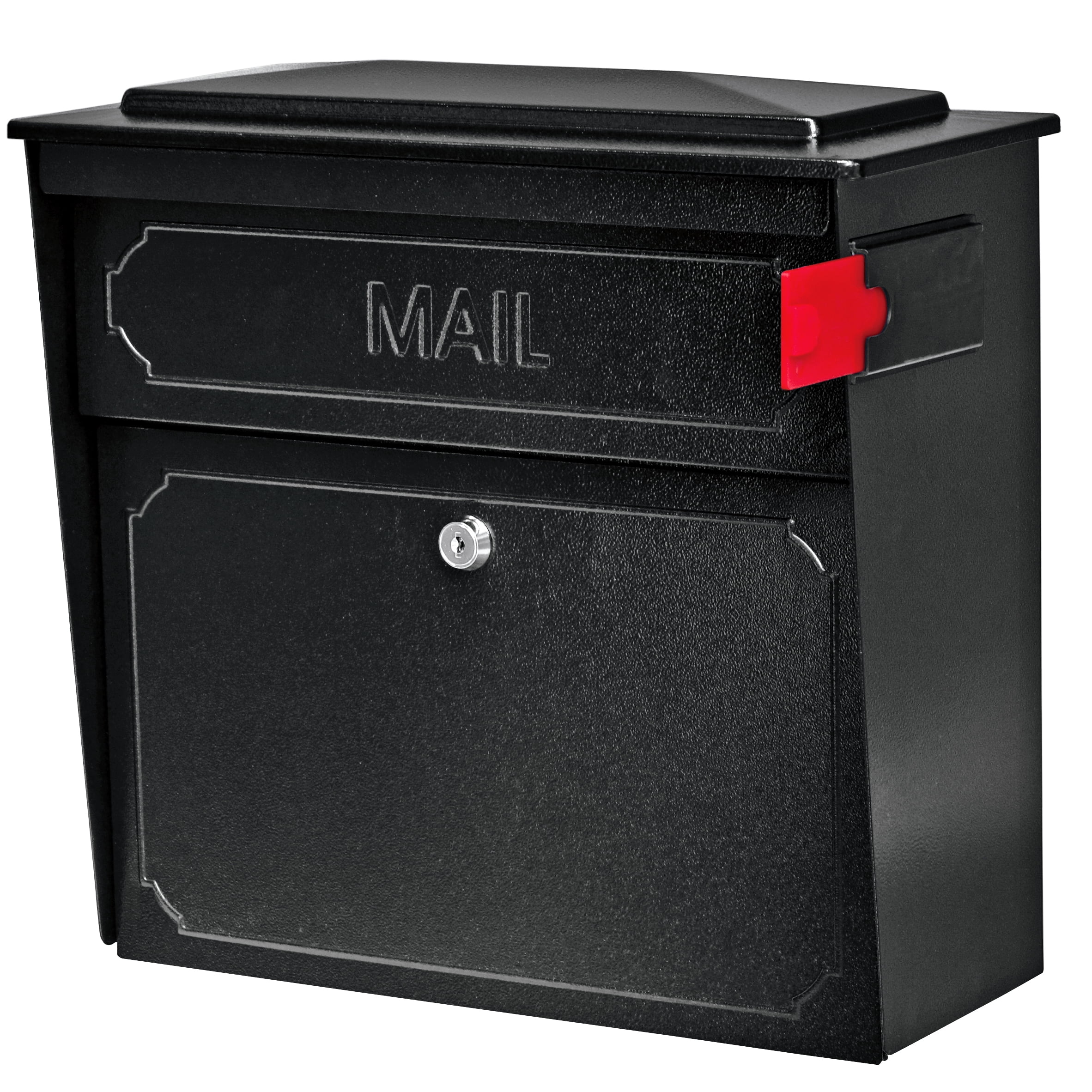 Black Steel Lockable Wall-Mount Mailbox