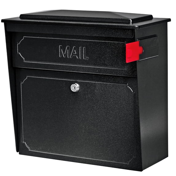Mail Boss Townhouse Locking Security Wall-Mount Mailbox, Black