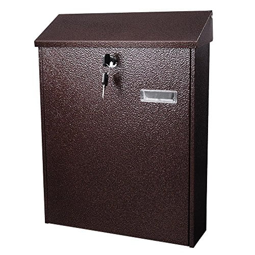 Mail Box Large Lockable Letterbox W/Steel Retrieval Door & 2 Keys For Home Post Security Outdoor
