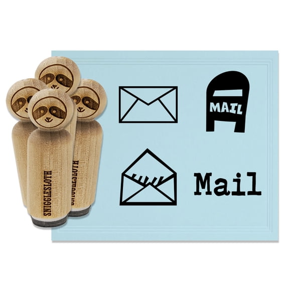 Mail Box Letter Envelope Rubber Stamp Set for Scrapbooking Crafting Stamping - Mini 1/2 Inch