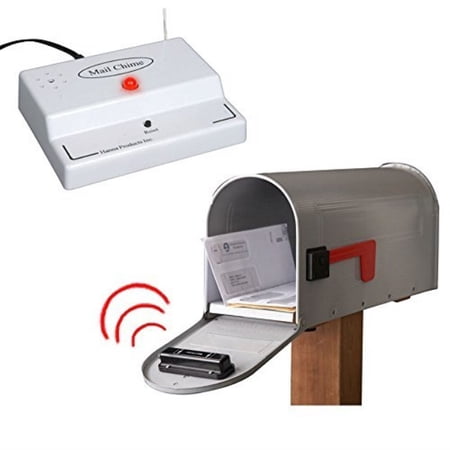mail chime wireless transmitter & audible arrival alert receiver w/ bright led