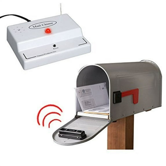 mail chime wireless transmitter & audible arrival alert receiver w/ bright led