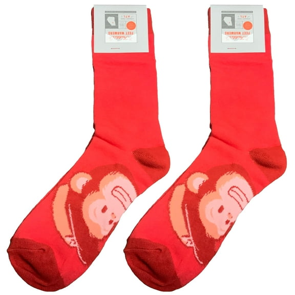 Mail Chimp (2-Pack) Fire Engine Red Freddie Socks Feet Warmers New!
