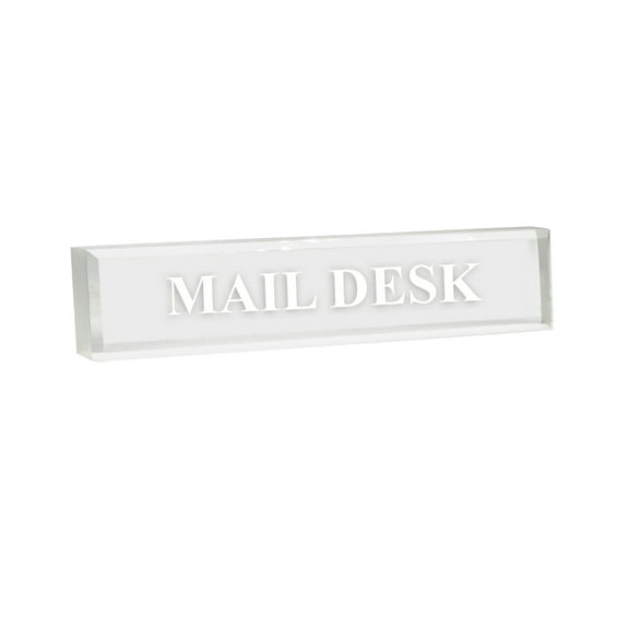 Mail Desk 2" x 8" Frosted Acrylic - Office Desk Accessories D?cor