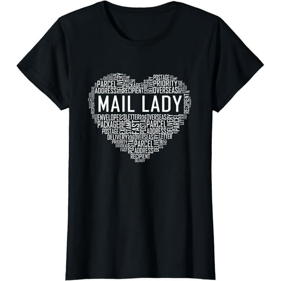 Mail Lady Heart Gift Postal Office Worker Woman Gifts T-Shirt