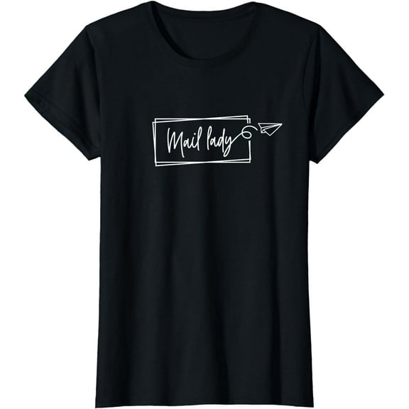 Mail Lady Minimal Paper Airplane Mail Carrier Postal Worker T-Shirt