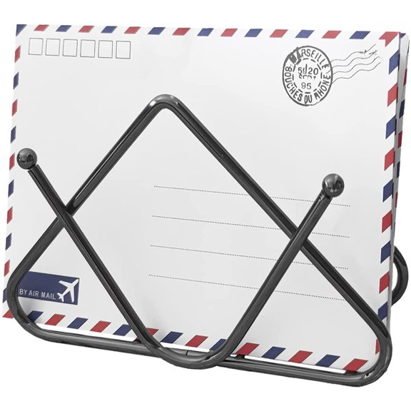 Mail Letter Holder Mail Organizer Countertop, Letter Sorter Envelope Mail Sorter Stand Holder for Desk, Home Office School, Bill Filling Paper Document (Black)