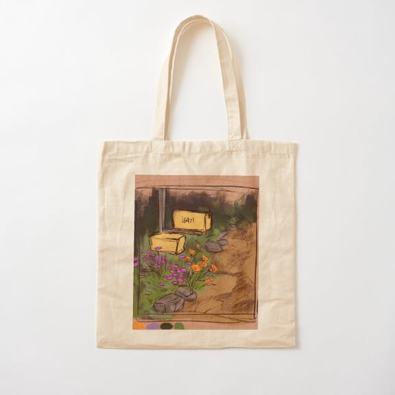 Wildflowers Around Mailboxes Cotton Tote Bag Canvas Tote Bag, Family Gift For Mother, Her
