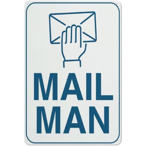 Mail Man Sign Metal Signs 8"x12" Rust Free Aluminum,Uv Ink Printing,DurableWeatherproof Outdoor For Home
