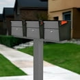thumbnail image 1 of Mail Manager X3 Locking Mailbox Combo Kit w/ In-Ground Post, Black & Granite, 3 Way Multi Mount High Security Cluster, 1 of 13