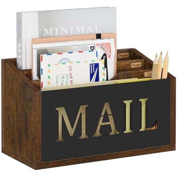 Mail Organizer Countertop, Mail Holder with 3 Compartments, Mail Holder Sorter for Desk, Mail Organizer Wall Mounted, Countertop Desk Office Accessories Organizer for File Paper Folder