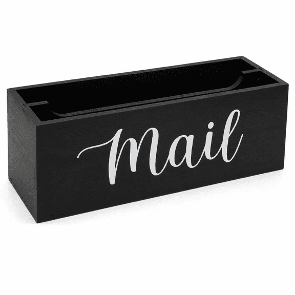Mail Organizer Mail Holder Countertop with 2 Slots Wood Envelope Holder for Home Office Wall Table Desk Decor