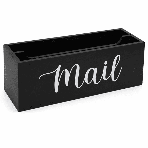 Mail Organizer Mail Holder Countertop with 2 Slots Wood Envelope Holder for Home Office Wall Table Desk Decor
