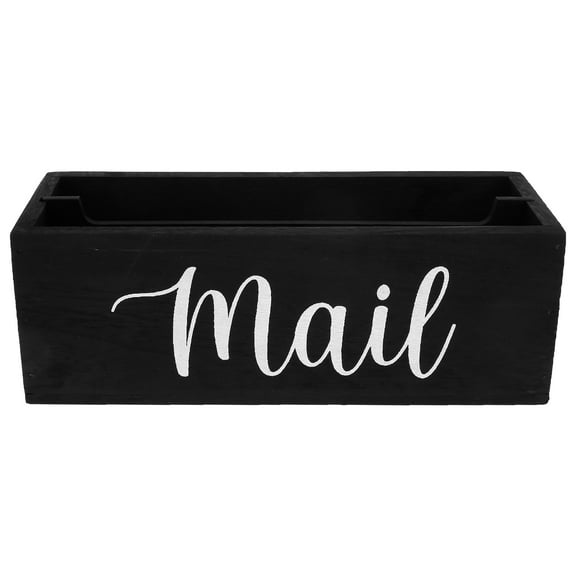 Mail Organizer Solid Tung Wood Mail Holder with 2 Slots Decorative Mail Basket for Countertop Multifunctional Letter Holder for Home Office Entryway Living Room