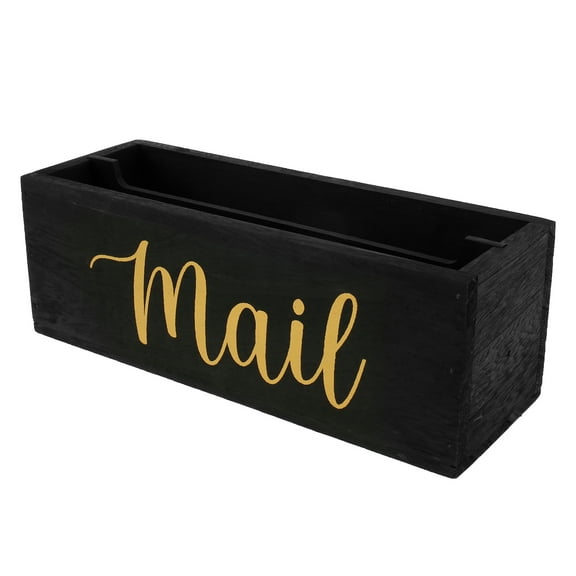 Mail Organizer Solid Tung Wood Mail Holder with 2 Slots Decorative Mail Basket for Countertop Multifunctional Letter Holder for Home Office Entryway Living Room
