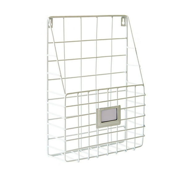Mail Organizer Wire Basket Wall Mounted Magazine File Holder Hanging Document Foyer Storage Shelf