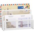 thumbnail image 1 of Mail Organizer for Desk, 3-Slot Mesh Metal Mail Holder countertop, Letter Holder, Office Desktop Envelope and Document Storage Rack (White), 1 of 12
