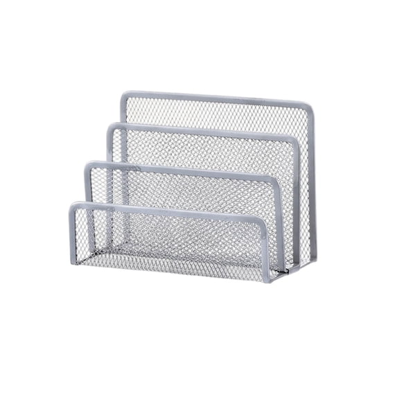 Mail Organizer for Desk Mesh Metal File Holder Counter top with 3 Slot Letter Sorter File Holder Envelope Organizer for Office Home