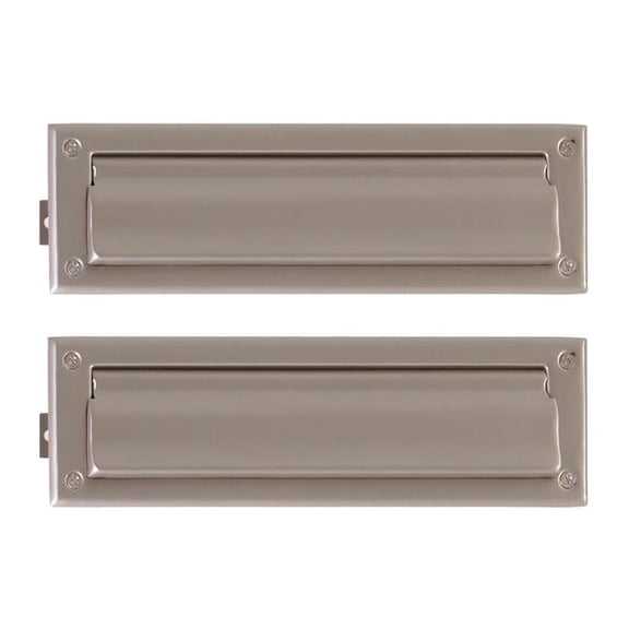 Mail Slot - Satin Nickel - 3.63 in. x 13 in. - Spring-Loaded Flap