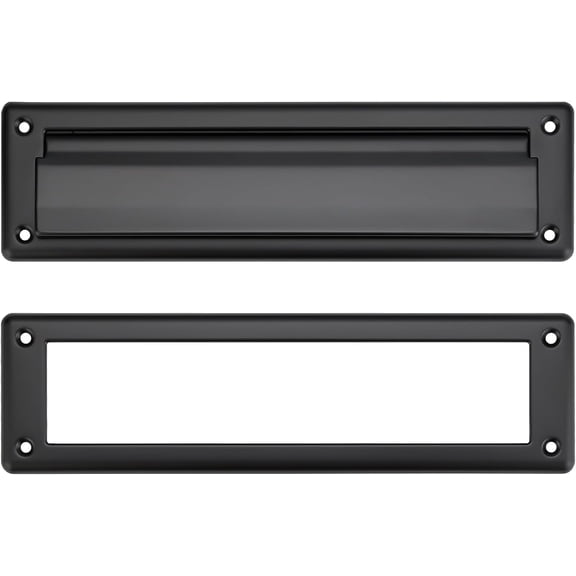 Mail Slot for Front Door, Door Mail Slot Solid Brass 13 Inch with Solid Brass Internal Frame, Matte Black,1 Pack