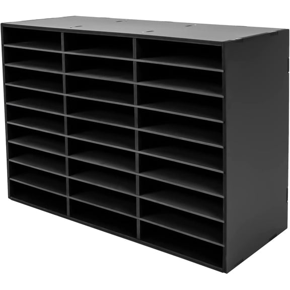 Mail Sorter Organizer, Black Mailbox for Classroom, 27 Compartments Literature Organizer, Desktop File Sorter, Paper Organizer for Home School Office (27 Slots Black)