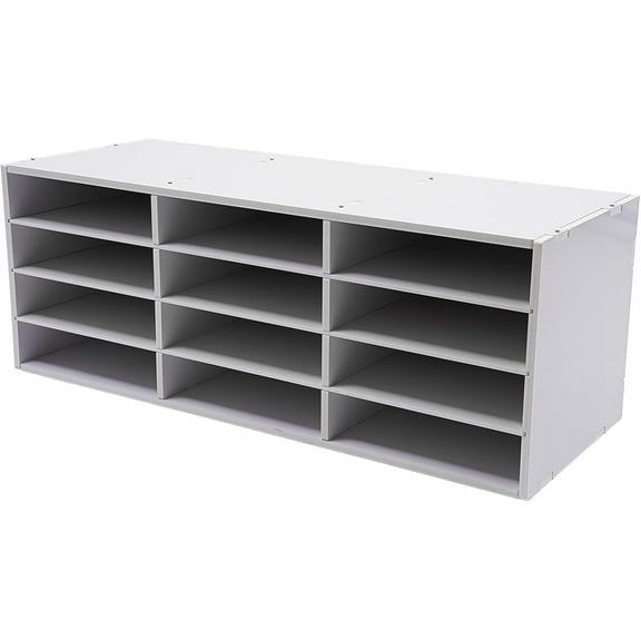 Mail Sorter Organizer, Countertop Literature Sorter Mailroom Paper Organizer, 12 Slots Classroom Mailbox, Desktop Literature Bill Paper Organize for Office Home School (White)