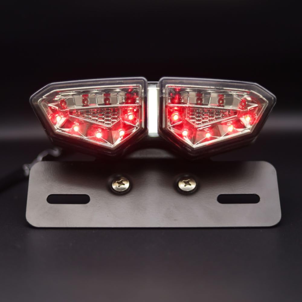 15-LED Red Motorcycle License Plate Light - Waterproof IP67, 12V, Universal Fit Tail/Brake Light For Bike, Scooter, ATV