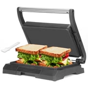 Mailand 2-Slices Mini Panini Press, Toaster Presser Flat, Non-stick Grilled Cheese Maker with Oil Tray, Stainless Steel