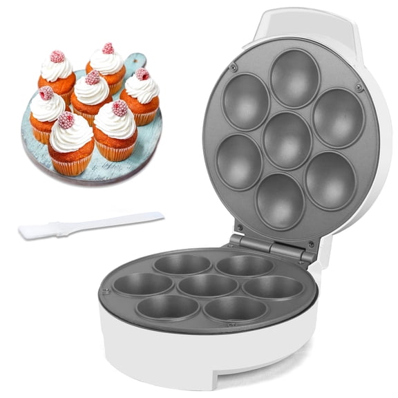 Mailand 7 Mini Cupcake Maker, Muffin Maker Machine, Muffins, Cinnamon Buns, Maquina Para Pasteles, Non-stick Plates. White