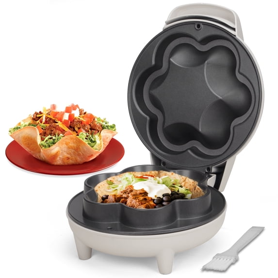 Mailand 8 Inch Tortilla Bowl Maker, Waffle Bowl Maker, Taco Salad Bowl Maker, Quesadilla Maker, Taco Party Supplies, Taco Tuesday, White