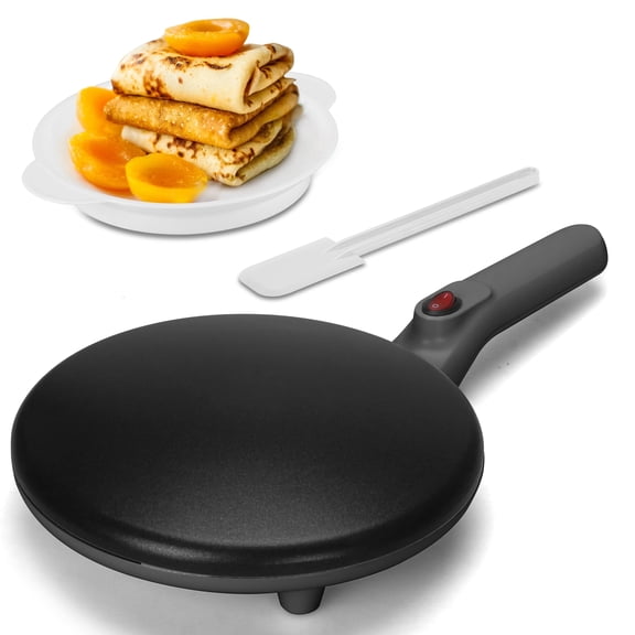 Mailand 8-inch Instant Crepe Maker with Handle, Crepera Electrica with Non-Stick Cooking Surface, 800W, Graphite