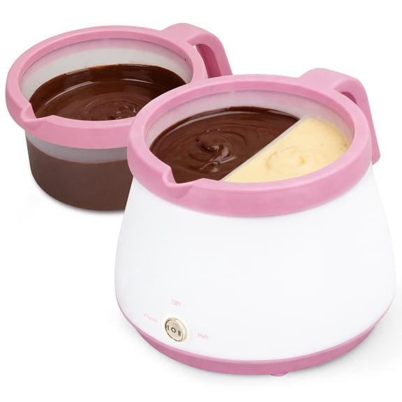 Mailand Candy and Chocolate Melting Pot with 2 Pots, 2.5 Cups, Pink