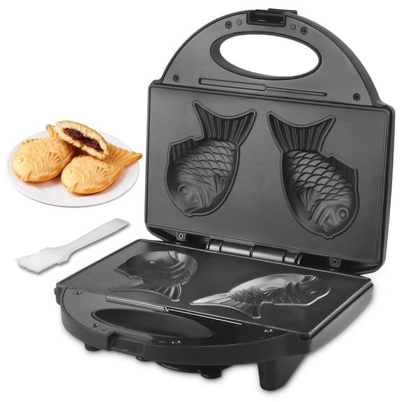 Mailand Taiyaki Fish Waffle Maker Machine,  Electric Taiyaki Maker, 2 Per Batch Fish-shaped Taiyaki, Non-stick Surface