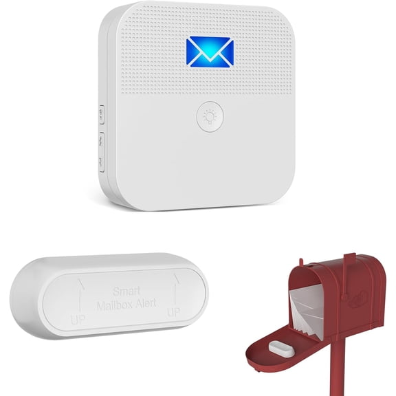 Mailbox Alarm Mail Chime Notification System-Mail Alarm 600 ft Long Range Wireless Mailbox Alert with LED Light Flashing and Sound Reminderser