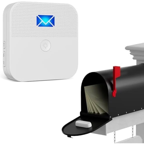 Mailbox Alarm, Wireless Long Range Mailbox Alert, Mailbox Chime Notification System 600 ft Long Range LED Light Flashing and Sound Reminderser Station for Delivered Mail$$Tools & Hardware Other