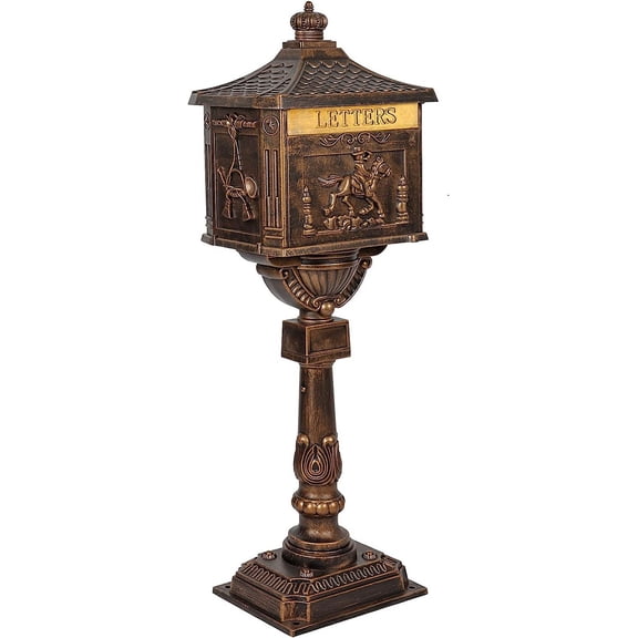Mailbox Cast Aluminum Bronze Mail Box Postal Box Security Heavy Duty New