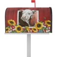 thumbnail image 1 of Mailbox Cover, American Farm Cow with Sunflower On Vintage Wooden Barn Mailbox Wrap Magnetic Mailbox Covers for Garden Yard Outdoor Decor,Farmhouse Mailbox Post Box Cover Wraps Large Size 21"x25.5", 1 of 6