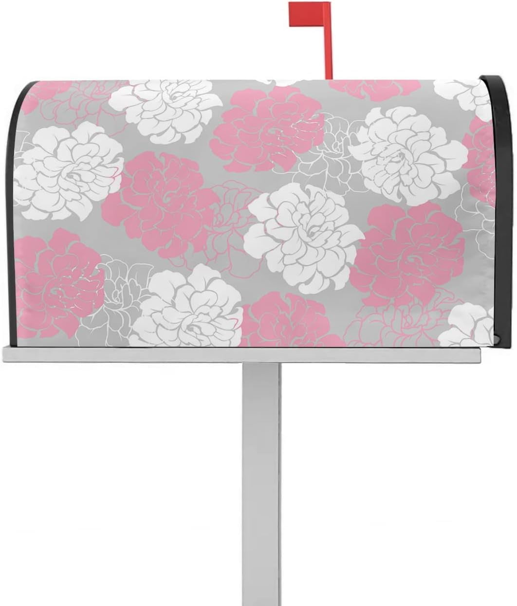 Mailbox Cover Magnetic Mailbox Wraps, Peony Flower Pattern Mailbox Covers Standard Size 18x21 Inch Mail Wrap Post Letter Box Decoration for Outdoor Gardern Yard